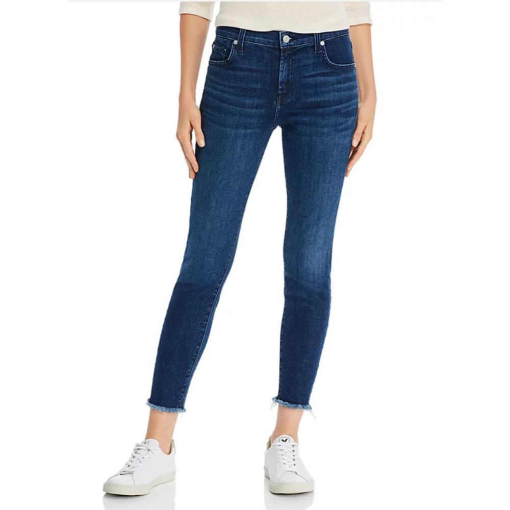 7 For All Mankind Luxe Vintage High Rise Raw‎ Hem Ankle Skinny Jeans Size 23